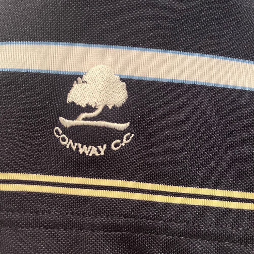 FootJoy Blue and White Striped Polo Shirt - Picture 5 of 5